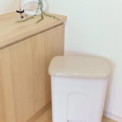 サンコープラスチック(SankoPlastic) 日本製 ゴミ箱 ペダルペール W-45 ライトベージュ 約48Lの画像