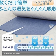 西川　からっと寝 敷くだけ簡単 寝具用除湿シートの画像