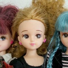 リカちゃん 3体セット　ヘアカラーチェンジ ブルーベリー ブロンドパーマ 水色ストレート　☆ PayPay(ペイペイ)決済可能 ☆ 札幌市 豊平区 平岸 平岸店の画像