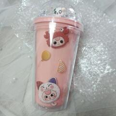 ★新品★未使用★ラブブ ピンク タンブラー ストロー付きの画像