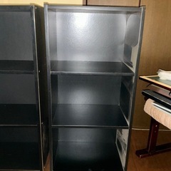 3段カラーボックス（黒）2個あります。の画像