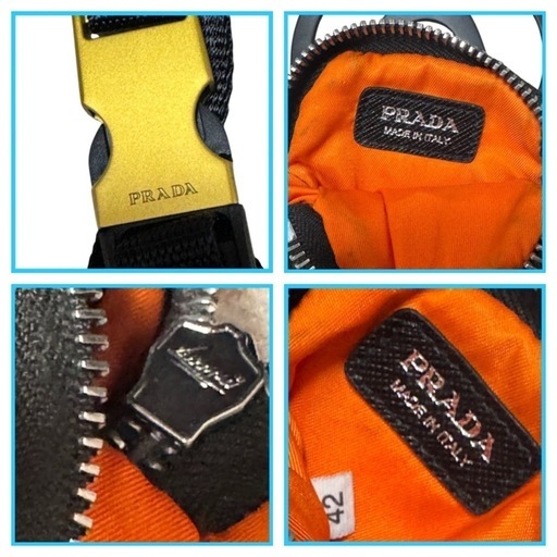PRADA 美品【ギャランティカード付き正規品】 モバイル ポーチ スマートフォンホルダー スマホショルダーストラップ