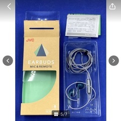 JVC　EARBUDS　MIC＆REMOTE　HA-F19M-AH　インナーイヤーヘッドホン　ブルー　グレー　ダイナミック型　1m　イヤフォン　＊B428-1＊の画像