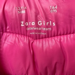 Zara Girls ピンク ダウンジャケット 13/14の画像