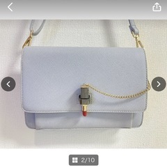 SPIRALGIRL　スパイラルガール　レディース　バック　ショルダーバック　ライトブルー　中古　現状品　リップ　25×18㎝　＊B301‐1＊の画像