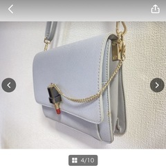 SPIRALGIRL　スパイラルガール　レディース　バック　ショルダーバック　ライトブルー　中古　現状品　リップ　25×18㎝　＊B301‐1＊の画像