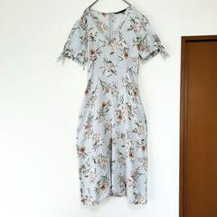 【ZARA WOMAN】フロ－ラルプリントワンピ－ス リネン100 サイズLの画像