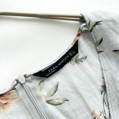【ZARA WOMAN】フロ－ラルプリントワンピ－ス リネン100 サイズLの画像