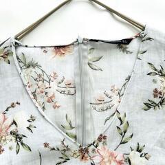 【ZARA WOMAN】フロ－ラルプリントワンピ－ス リネン100 サイズLの画像