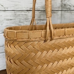 クラフト網代編みかごバッグの画像