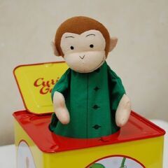 おさるのジョージ ミュージックボックス 元箱付き びっくり箱 ブリキ オルゴール Curious George  札幌市 清田区 平岡の画像