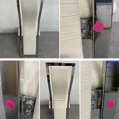 クロコダイル調ダイニングチェア 6脚セット ハイバック ホワイト 椅子 インテリア 白 中古家具 店頭引取歓迎 R9813の画像