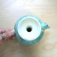 【未使用品】台湾茶器 結晶甜桃 桃型急須 急須 グリーン 茶道具 中国 唐の画像
