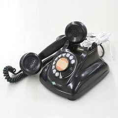 昭和レトロ ジャンク 黒電話 手回し ダイヤル OKI 三つ葉 電話用ローゼット 電話線付属 インテリア コレクション 札幌市 清田区 平岡の画像