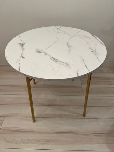 Francfranc ベル ダイニングテーブル ラウンド 80 美品 使用半年 Francfranc ベル ダイニングテーブル ラウンド80 マーブルゴールド