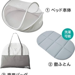 西川　ミッフィー折りたたみコンパクトベビーベットの画像