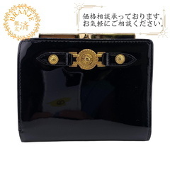 ヴェルサーチ VERSACE 二つ折り財布 メドゥーサ がま口 ブラック