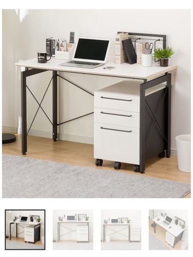 【ニトリ】デスクワゴンセット(サーヤ) ホワイト/白