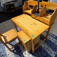 値引しました✴︎学習木製机セット(中古)美品！✴︎No.1の画像