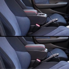 USB付き アームレスト レッドステッチ センター コンソール 後付け 肘置きの画像
