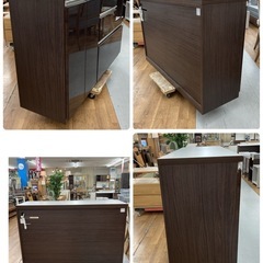 ジモティー限定価格！S109 ⭐ NITORI ニトリ キッチンカウンター アルミナ2 140 幅140.5cm USED 美品の画像