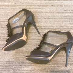 BCBGMAXAZRIA ビーズ装飾 ビジュー 高ヒールサンダル 38の画像