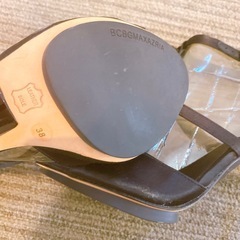 BCBGMAXAZRIA ビーズ装飾 ビジュー 高ヒールサンダル 38の画像
