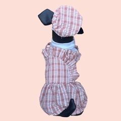 ペット服（犬猫）　ベレー帽付きワンピースの画像