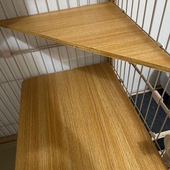 猫 ケージ キャットケージ 2段 木製フレーム トレー付き 猫専用ドア付き 多頭飼い ペットケージ ケージの画像
