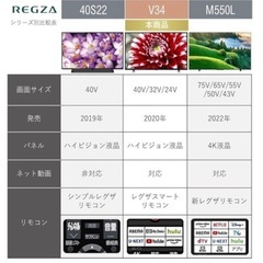 【美品テレビ】REGZA 40V34 40インチ の画像