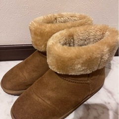 冬物 ブーツ モコモコ ブラウン Mサイズの画像