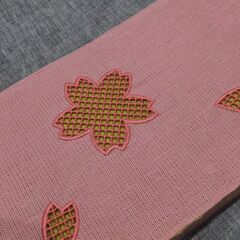 麻小袋帯★桜透かし★ピンクの画像