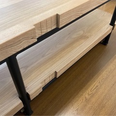 天然木ナチュラルウッド 二段式テレビボードローボードインダストリアル 天然木ナチュラルウッド 二段式テレビボードローボードインダストリアル