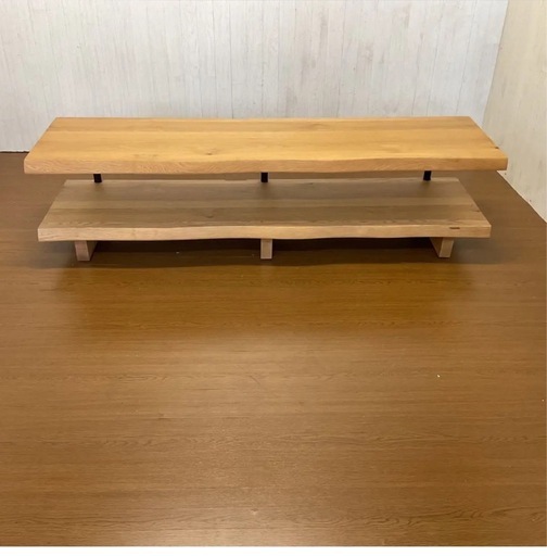 天然木ナチュラルウッド 二段式テレビボードローボードインダストリアル