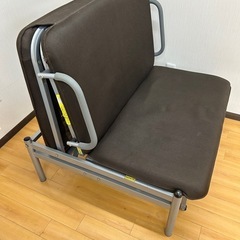 値下げしました！【引取限定】折りたたみ式ベッド／座れる＆リクライニング可／神奈川相模原の画像
