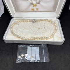 美品本真珠 パールネックレス 7ミリ 鶴屋デパートの画像