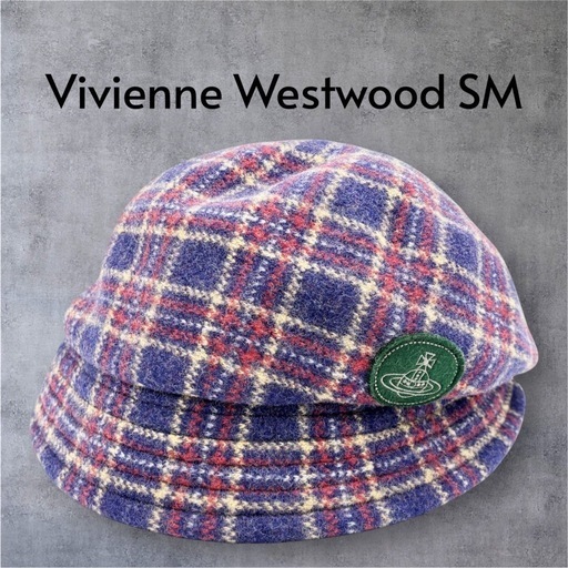 Vivienne Westwood 帽子 Mサイズ　美品 美品】Vivienne Westwood チェック トラッカーハット Mサイズ