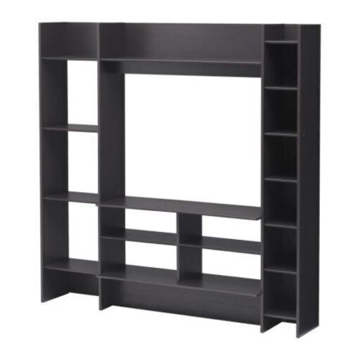 【美品】IKEA 廃盤棚 MAVAS ブラック TVボード／TV収納ウォールユニット／現地受け渡し限定／即対応可