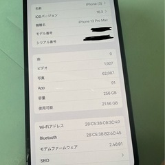 iPhone 13 Pro Max 256GB シエラブルーの画像