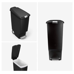 【美品】simplehuman 40L スリムステップゴミ箱 ブラックの画像
