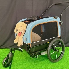 【2WAYペットカート】自転車牽引対応・折りたたみ式・反射ストリップ付きの画像