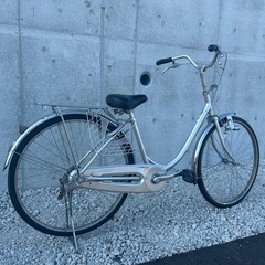 R28 ブリヂストン EB60U B7J　エブリッジ EBRIDE 26インチ 自転車　シルバー色　学生さん ママチャリ お買い物 現状の画像