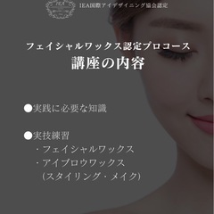 アイブロウ＆フェイシャルワックス資格講座の画像