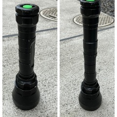 郡山市　LED ハンディーライト　ヘッドライト　セット　充電器と予備充電池ありの画像