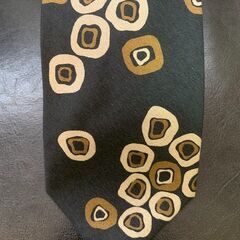 Pentagono シルクネクタイ 幾何学模様 ブラック×ベージュ系 モダン柄の画像