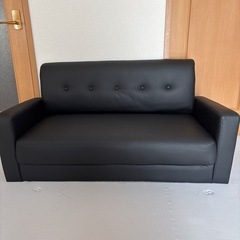 黒いレザーソファー 新品未使用です！の画像