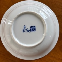 金彩こちょう　金縁ブルー花柄中鉢5枚セットの画像