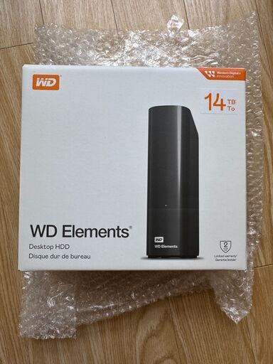 未開封 WD 14TB Elements 外付けハードディスク / WDBBKG0140HBK