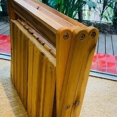 CAPTAIN STAG 木製ラック 折りたたみ式3段木製ラックの画像