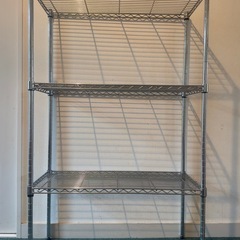 スチールラック（棚3段）＋使ってない突っ張り棒付き